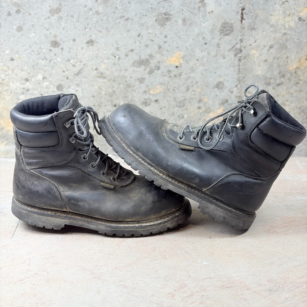 Wolverine Iron Ridge WP W08505 Men's Work Boots 9.5M Black Waterproof Steel Toe